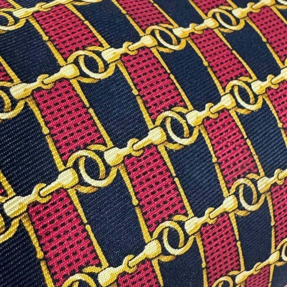Stafford Silk Chain Link Tie Red Navy Gold Classic Men's Designer Necktie
